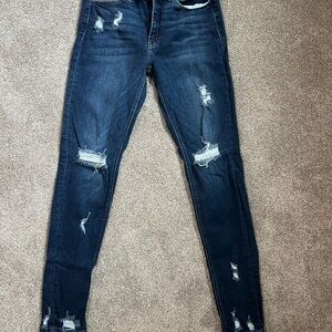 KanCan Dark Blue Distressed Skinny Jeans